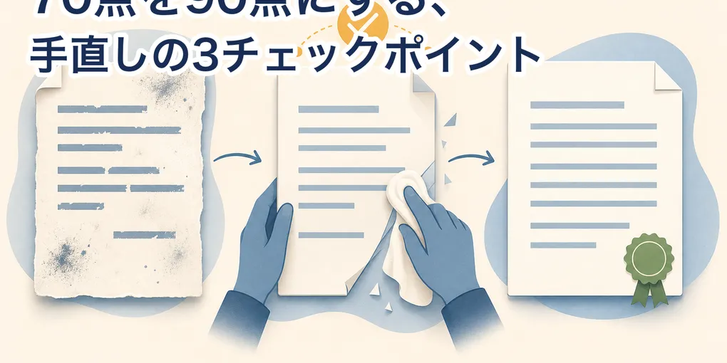 NotebookLM議事録の70点を90点にする、手直しの3チェックポイント