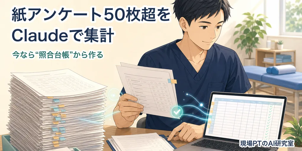 紙アンケート50枚超をClaudeで集計。AIで照合しやすくする方法